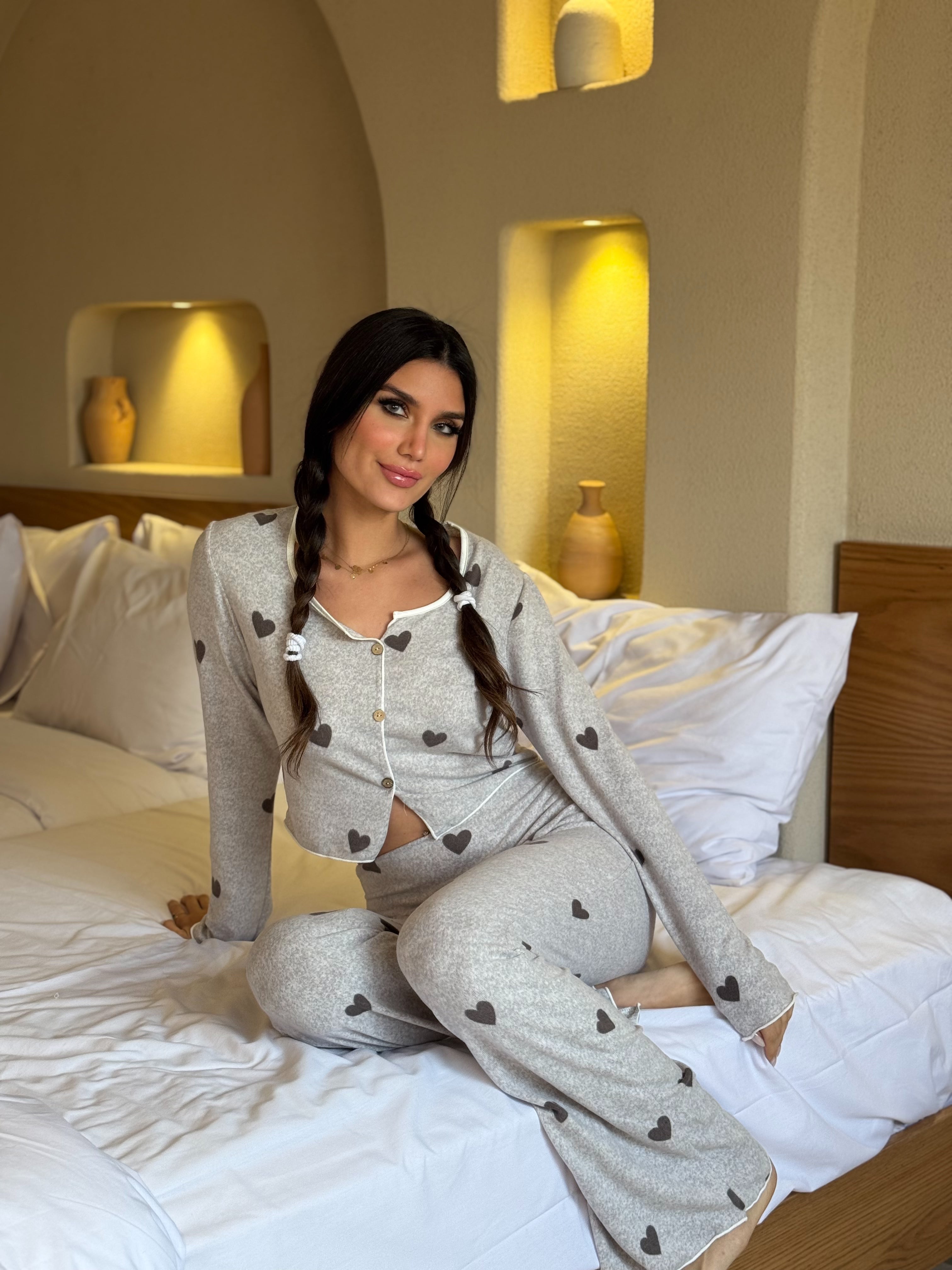 Alina Cozy Heart Pajama