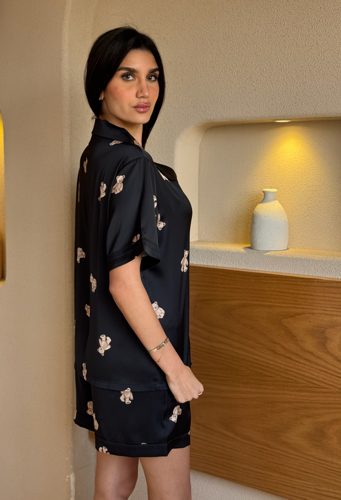 Teddy Night Satin Pajama