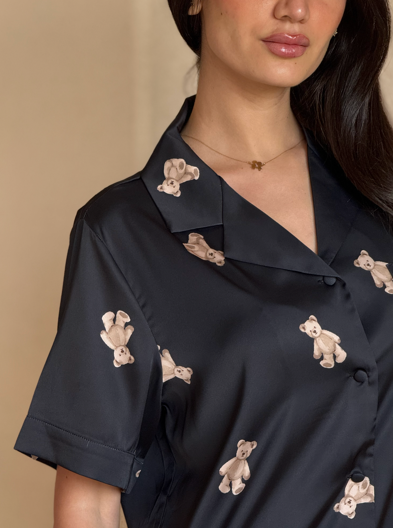 Teddy Night Satin Pajama
